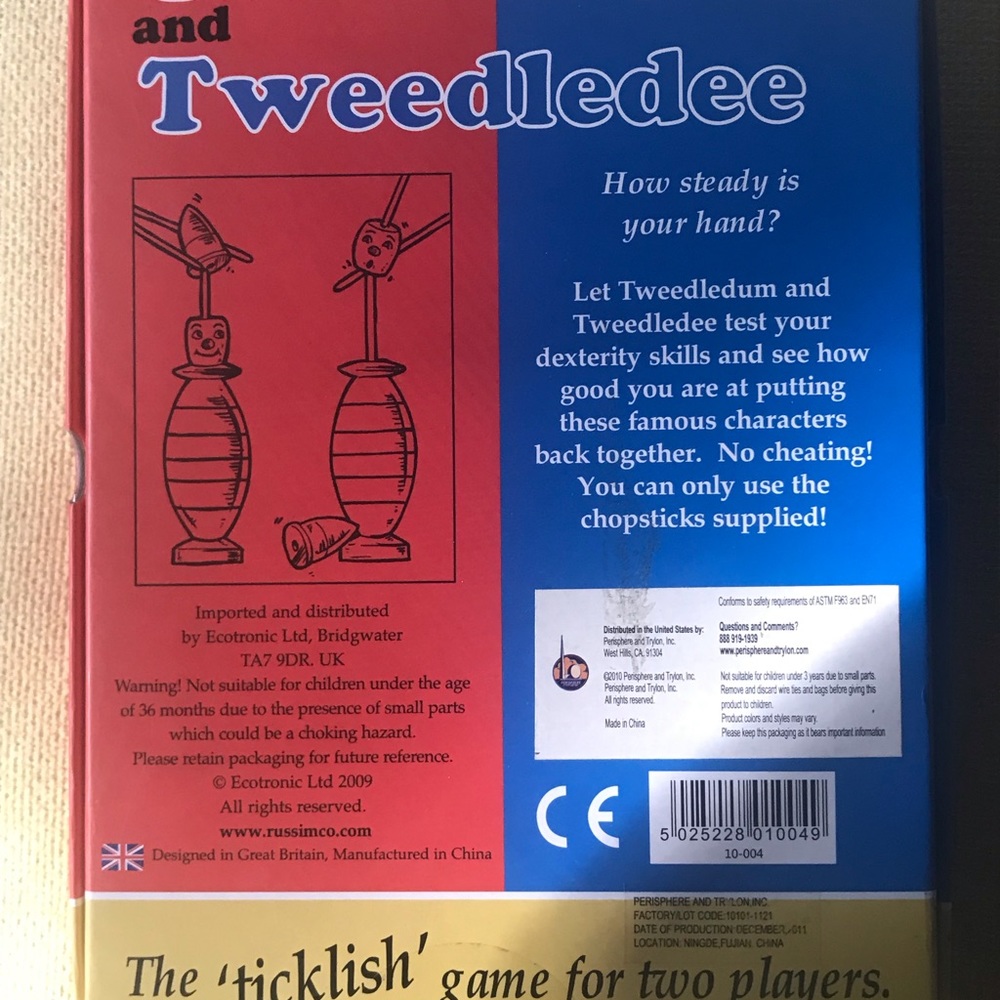 Tweedledee Tweedledum dexterity game Alice in Wonderland NIB vintage retro - Picture 2 of 2